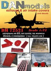 Фототравлення 1/72 МіГ-29: заглушки на ВЗ, на сопла, на жалюзі + деколь з номерами ( ITALERY, IСМ ) DAN Models 72521, В наявності