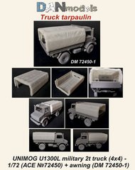 Збірна модель 1/72 вантажівка Unimog U1300L 4х4 з тентом DAN Models 72450-1