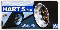 Збірна модель 1/24 комплект коліс HART5 (5H) 14inch Tire & Wheel Set Aoshima 05436, В наявності