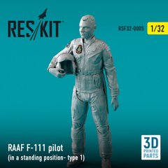 Масштабна модель 1/32 Пілот RAAF F-111 (у положенні стоячи – тип 1) (3D-друк) Reskit RSF32-0005, В наявності