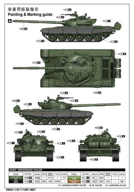 Сборная модель 1/35 основной боевой танк Т-72М1 Trumpeter 09604