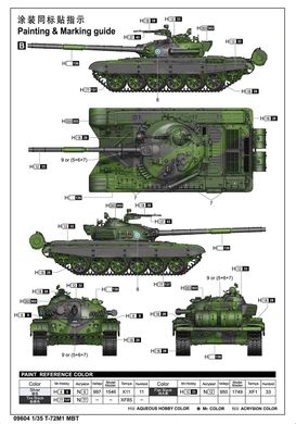 Сборная модель 1/35 основной боевой танк Т-72М1 Trumpeter 09604