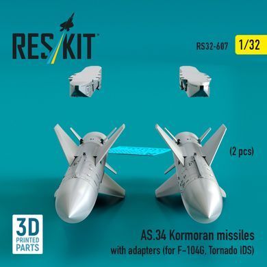 Масштабна модель 1:32 ракети AS.34 Kormoran з адаптерами (2 шт.) (для F-104G, Tornado IDS) Reskit RS32-0607