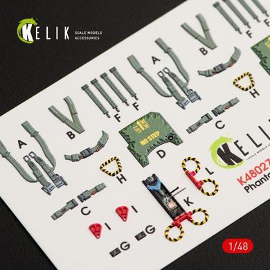 F-4B Interior 3D Stickers for Tamiya Kit (1/48) Kelik K48027