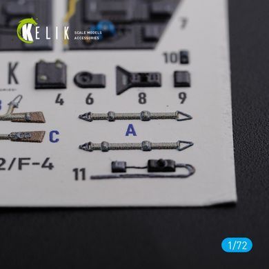 3D наклейки 1:72 для BF109-F2/F4 (Fine Molds) Kelik K72123