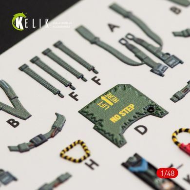 F-4B Interior 3D Stickers for Tamiya Kit (1/48) Kelik K48027
