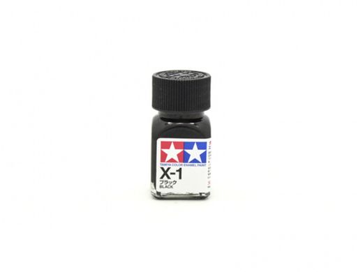 Эмалевая краска X1 Черный глянцевый (Black gloss), 10 ml. Tamiya 80001