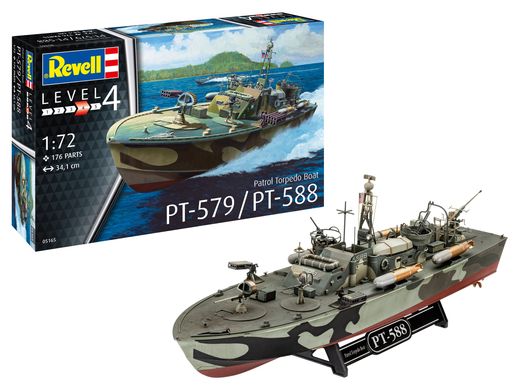 Assembled model 1/72 Boat Patrol Torpedo Boat PT-579 / PT-588 Revell 05165