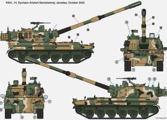 Збірна модель 1:35 K9A1 'Thunder' Polish Army SPH Hobby 2000 35005SE