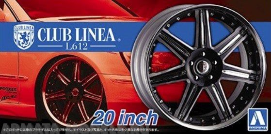 Комплект коліс Club Linea L612 20 inch Aoshima 05278 1/24, В наявності