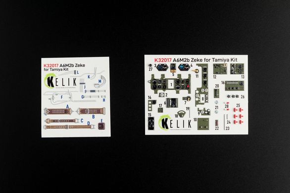 1/32 Interior 3D Stickers for A6M2B Zeke Tamiya Kelik Kit K32017, In stock