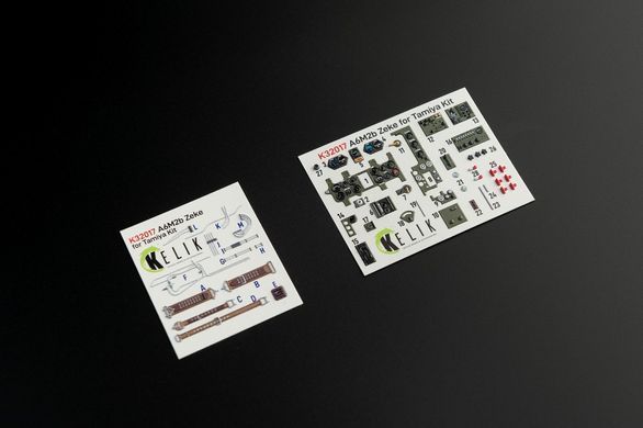 Интерьерные 3D наклейки 1/32 для набора A6M2B Zeke Tamiya Kelik K32017