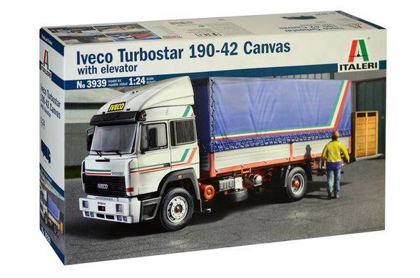 Збірна модель 1/24 Вантажний автомобіль Iveco Turbostar 190-42 Canvas c ліфтом Italeri 3939