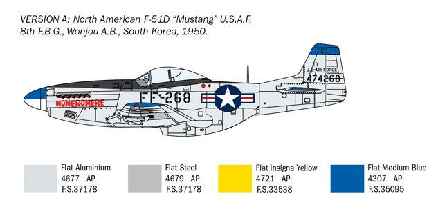 Збірна модель 1/72 літак північноамериканський F-51D Mustang Корейська війна Italeri 1452