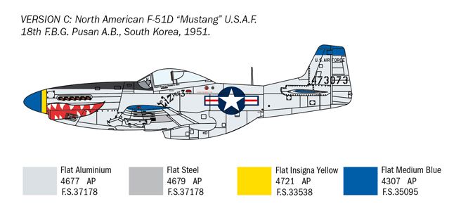 Збірна модель 1/72 літак північноамериканський F-51D Mustang Корейська війна Italeri 1452