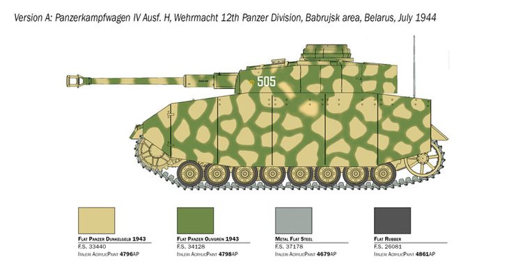 Збірна модель 1/35 танк Panzer IV Pz.Kpfw.IV Ausf.H Italeri 6578