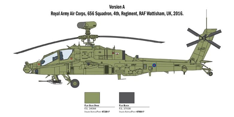 Сборная модель 1/48 вертолета AH-64D "Apache Longbow" Italeri 2748