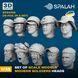Set of 1:35 scale models modern soldiers heads (10 pcs.) SPALAH 34435