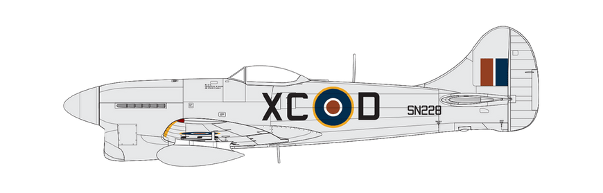 Сборная модель 1/72 самолет Hawker Tempest Mk.V Post War Airfix A02110