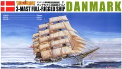 Сборная модель 1/350 парусное судно 3-Mast Full-Rigged Ship Danmark Aoshima 042601