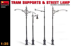 Збірна модель 1/35 трамвайні опори та вуличні ліхтарі Tram Supports & Street Lamp MiniArt 35523
