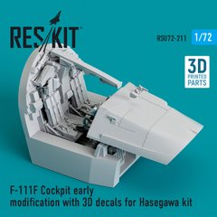 Масштабна модель Рання модифікація кабіни F-111F з 3D-наклейками для комплекту Hasegawa (3D-друк) (1/72) Reskit RSU72-0211, В наявності