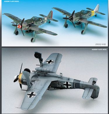 Assembled model 1/72 aircraft Focke-Wulf Fw190A-6/8 WWII German Fighter Academy 12480
