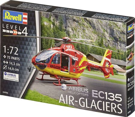 Assembly model 1/72 helicopter Airbus Helicopters EC135 Air-Glaciers Revell 04986