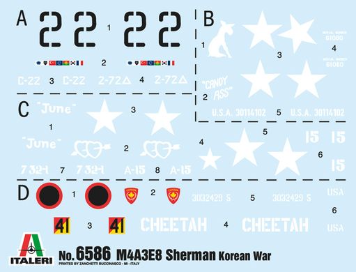 Збірна модель 1/35 танк M4A3E8 Sherman Корейська війна Italeri 6586