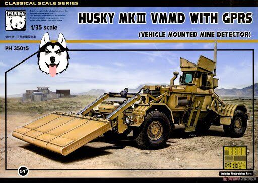 Сборная модель 1/35 Husky Mk.III VMMD with GPRS машина обнаружения мин (Panda Hobby 35015)
