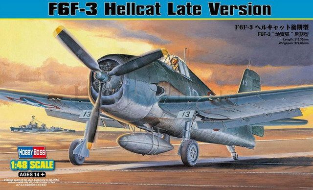 Збірна модель 1/48 літак F6F-3 Hellcat - Late Version Hobby Boss 80359