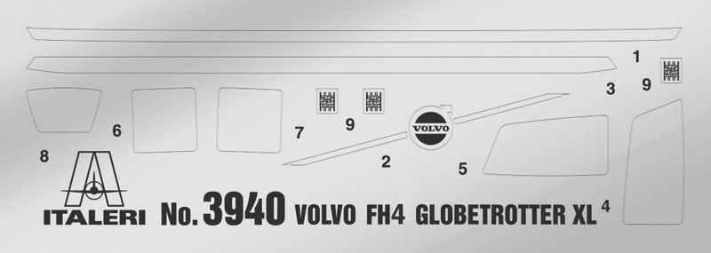 Збірна модель 1/24 вантажний автомобыль Volvo FH4 Globetrotter XL Italeri 3940