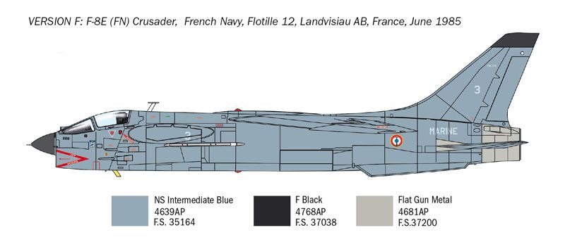 Збірна модель 1/72 літака винищувач F-8E Хрестоносець Italeri 1456