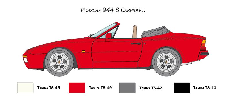 Сборная модель 1/24 автомобиль Porsche 944S Cabrio Italeri 3646