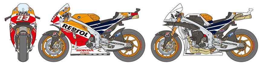 Збірна модель 1/12 мотоцикл Repsol Honda RC213V'14 Tamiya 14130