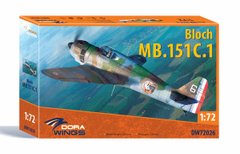 Assembled model 1/72 aircraft Bloch MB.151 C.1 DW 72026