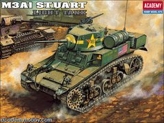 Збірна модель 1/35 танк US M3 Stuart w/interior Academy 13269