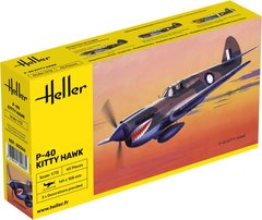 Збірна модель 1/72 американський одномоторний винищувач-штурмовик P-40 Kitty Hawk Heller 80266