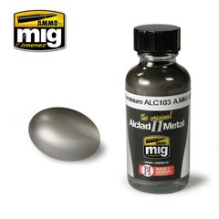 Алкідна фарба металік Dark Aluminium (Темний Алюміній) Ammo Mig 8203