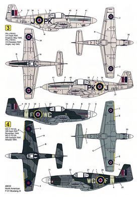 Декалі 1:48 для North American P-51 Mustang III Techmod 48033