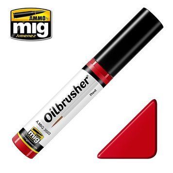 Oil paint with a built-in applicator brush OILBRUSHER Red Ammo Mig 3503