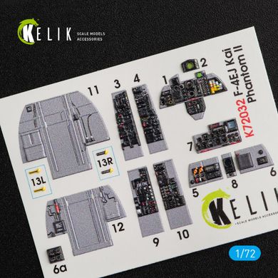 F-4EJ Kai "Phantom II" Interior 3D Stickers for Hasegawa Kit (1/72) Kelik K72032, In stock