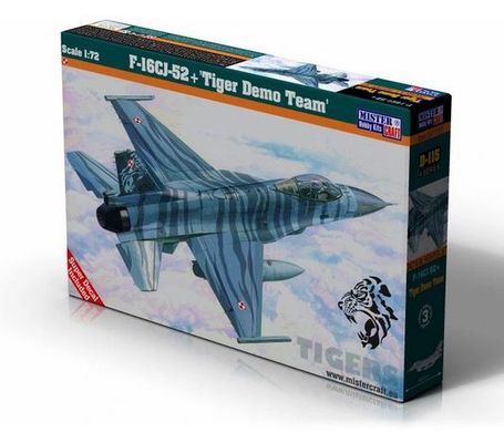 Сборная модель 1/72 самолет Polish Air Force Fighter F-16CJ-52 Tiger Demo Team MisterCraft D115