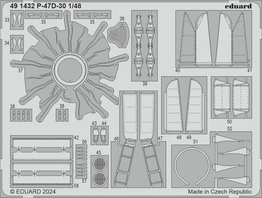 Photoetch 1/48 for P-47D-30 MINIART Eduard 491432, In stock