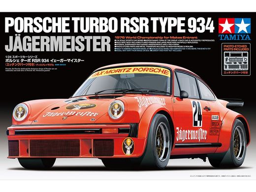 Збірна модель 1/24 автомобіля Porsche TURBO RSR Type 934 Jägermeister Tamiya 24328