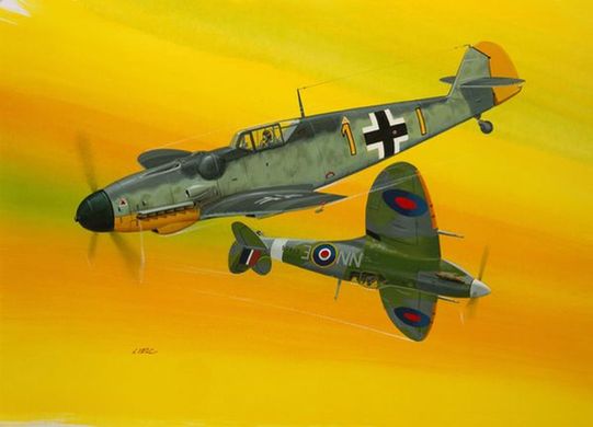 Модельний комплект 2 в 1 1:72 Combat Set Bf109G-10 & Spitfire Mk.V Revell 03710