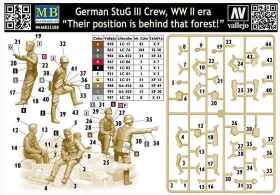 Фігури 1/35 екіпаж німецької САУ StuG IIIMASTER BOX 35208