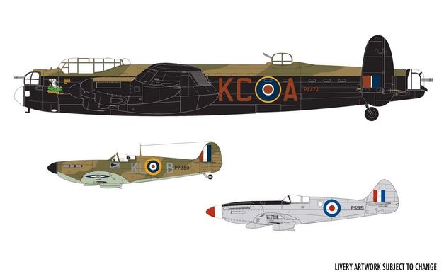 Prefab models 1/72 aircraft Battle of Britain Memorial Flight - Gift Set Airfix A50182