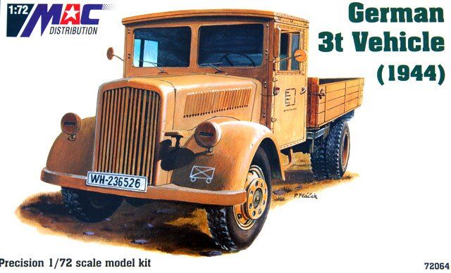 Збірна модель вантажівки German 3t Vehicle (1944) MAC Distribution 72064