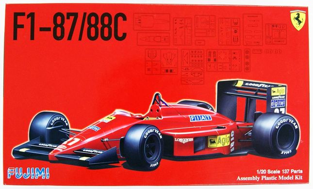 Сборная модель 1/20 болид Ferrari F1-87/88C Fujimi 09198